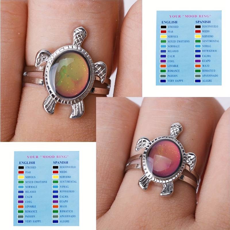 Color Changing Turtle Rings Alloy Colorful Ring - Temu